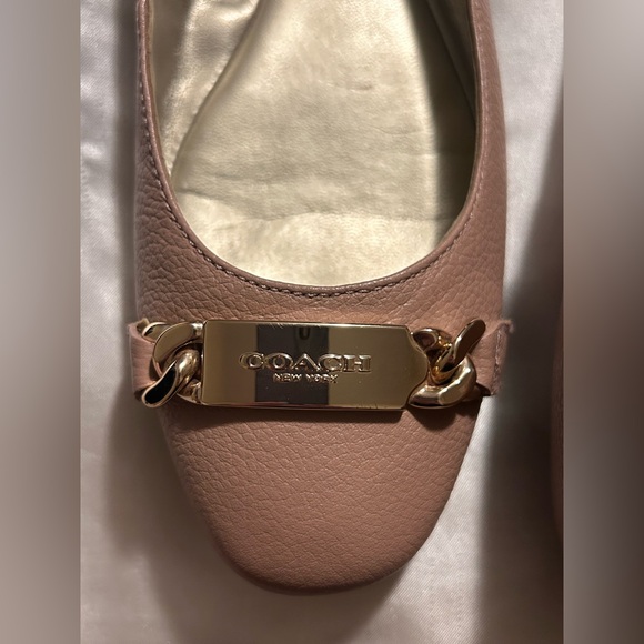 EUC Coach Bianca Pink Pebbled Leather Ballet Flats in Blush Pink Womens Size 8B - Picture 4 of 7